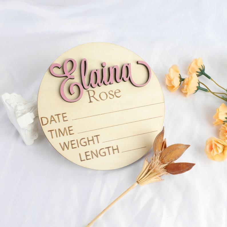 Baby Announcement Sign with Birth Stats Footprint Sign For Newborn Baby Name Reveal Personalized Baby Name Sign For Hospital - SantaSocks