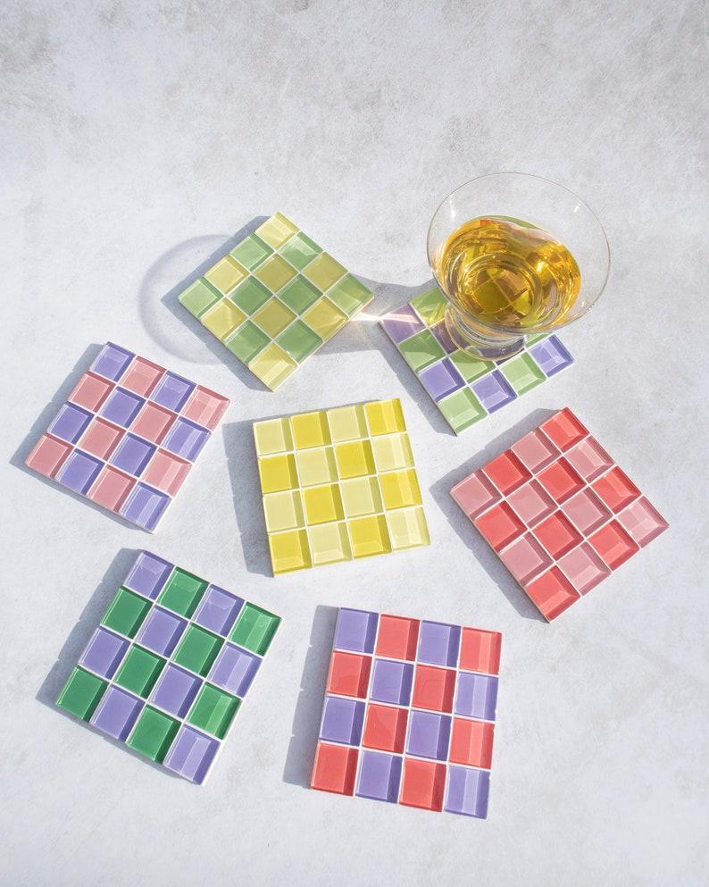 Glass Tile Coaster | Handmade Drink Coaster | Square Coaster | Housewarming Gift | Gift for Her | Gift for Him | Birthday Gifts