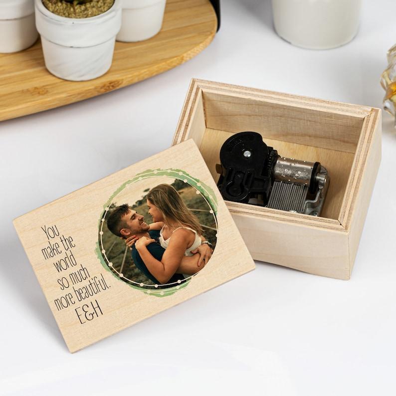 Personalized Photo Music Box, Unique Gifts for Boyfriend, Girlfriend, Couple, Christmas, Best Friend, One of a Kind Photo Music Gifts