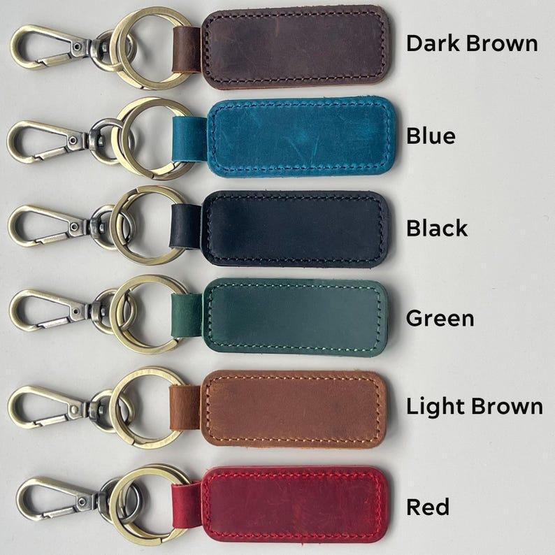 Engraved Leather Bag Charm Coordinates Keychain Longitude Latitude Keychain