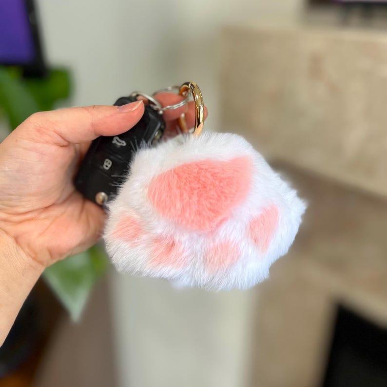 Custom Bag Charm Cat mom Gift Photo Engraved Charm Personalized Cat Paw Keyring