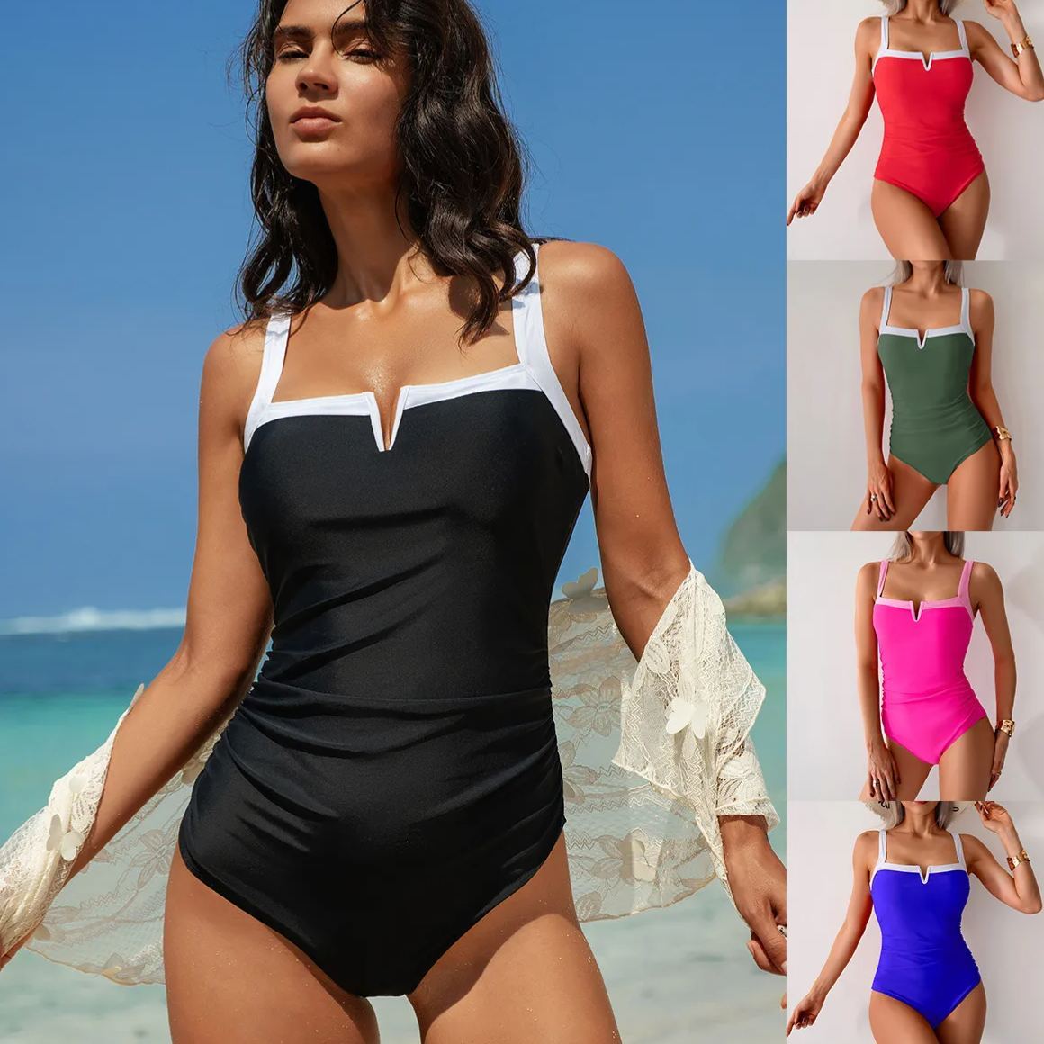 Women's One Piece Swimsuit Split Swimsuit Sexy Bikini Beach Swimsuit
