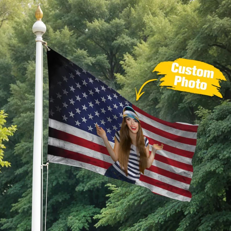 Custom Logo and Text Garden Flag Garden Flag Personalized Your Photo Flag, American Flag Style