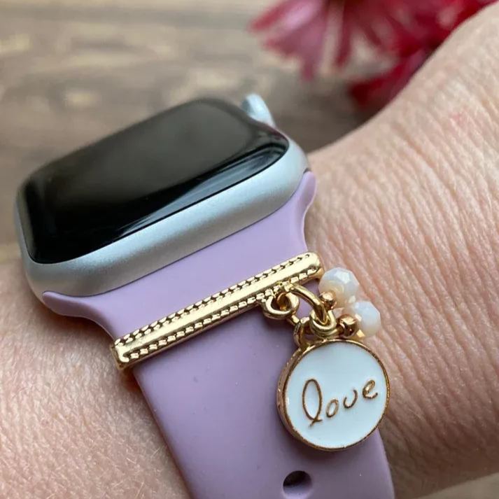 Heart Watch Charms Custom Photo or Text  Watch Studs Heart Bars Watch Charms Apple Watch Charm Gift