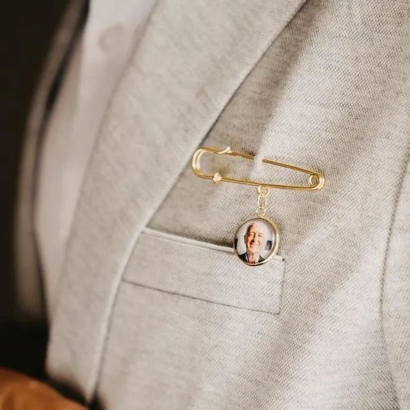 Custom Photo Lapel Pin – Personalized Boutonniere Gift for Him or Her