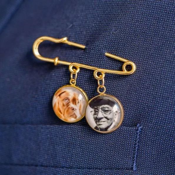 Custom Photo Lapel Pin – Personalized Boutonniere Gift for Him or Her