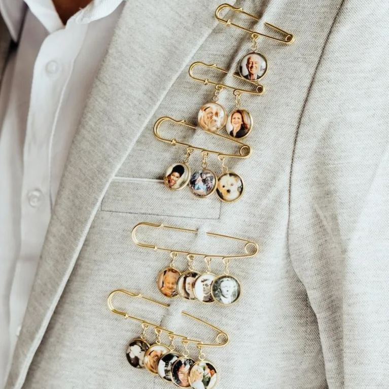 Custom Photo Lapel Pin – Personalized Boutonniere Gift for Him or Her