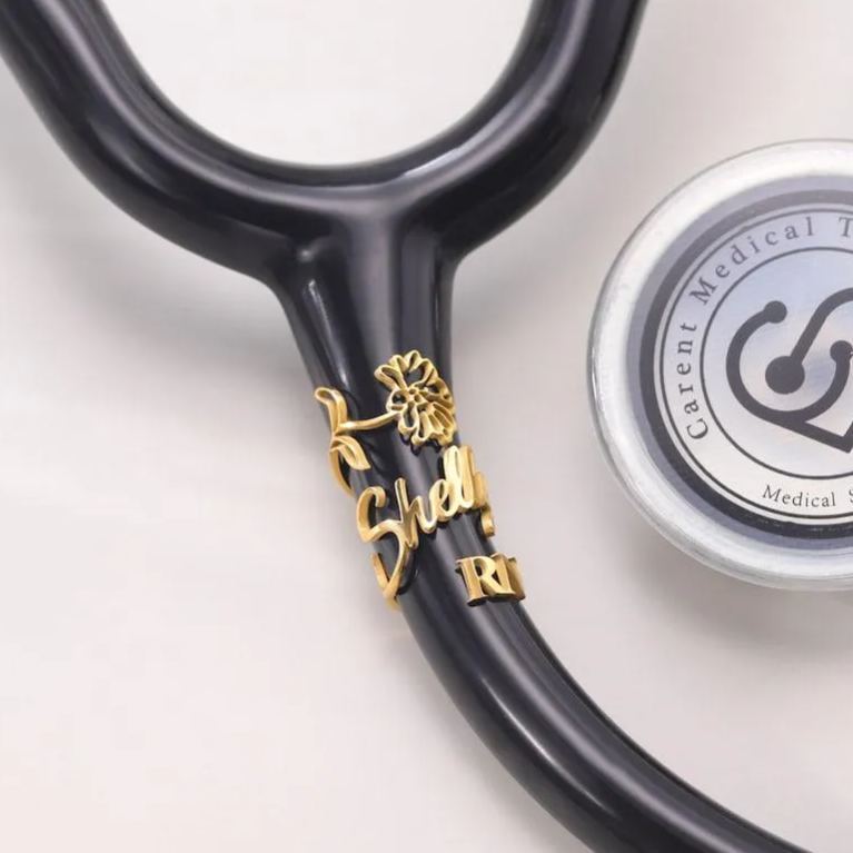 RN Stethoscope ID Tag|Stethoscope Personalized Name Tag with Birthflower|Stethoscope Charm|Gift for Nurse Graduation|RN Gift|Gift for Doctor