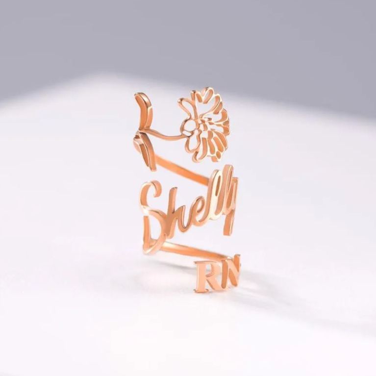 RN Stethoscope ID Tag|Stethoscope Personalized Name Tag with Birthflower|Stethoscope Charm|Gift for Nurse Graduation|RN Gift|Gift for Doctor