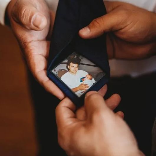 Custom Photo Patch for ties, Christmas, gifts, tie patch, grampa, wedding, father of the bride, fathers day, micro wedding, anniversary, dad