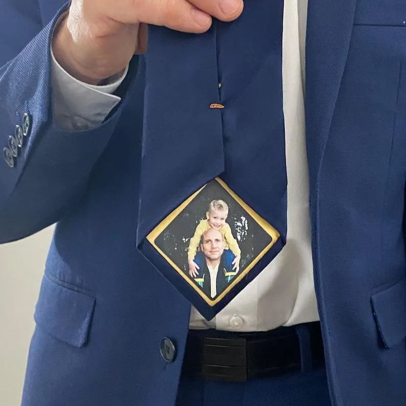 Custom Photo Patch for ties, Christmas, gifts, tie patch, grampa, wedding, father of the bride, fathers day, micro wedding, anniversary, dad