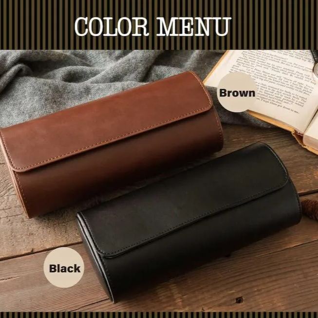Leather Watch Roll Personalized, Travel Watch Case for Men, Personalized Gift for Him, Groom Gift,Groomsmen Gifts, Father's Day Gift for Him