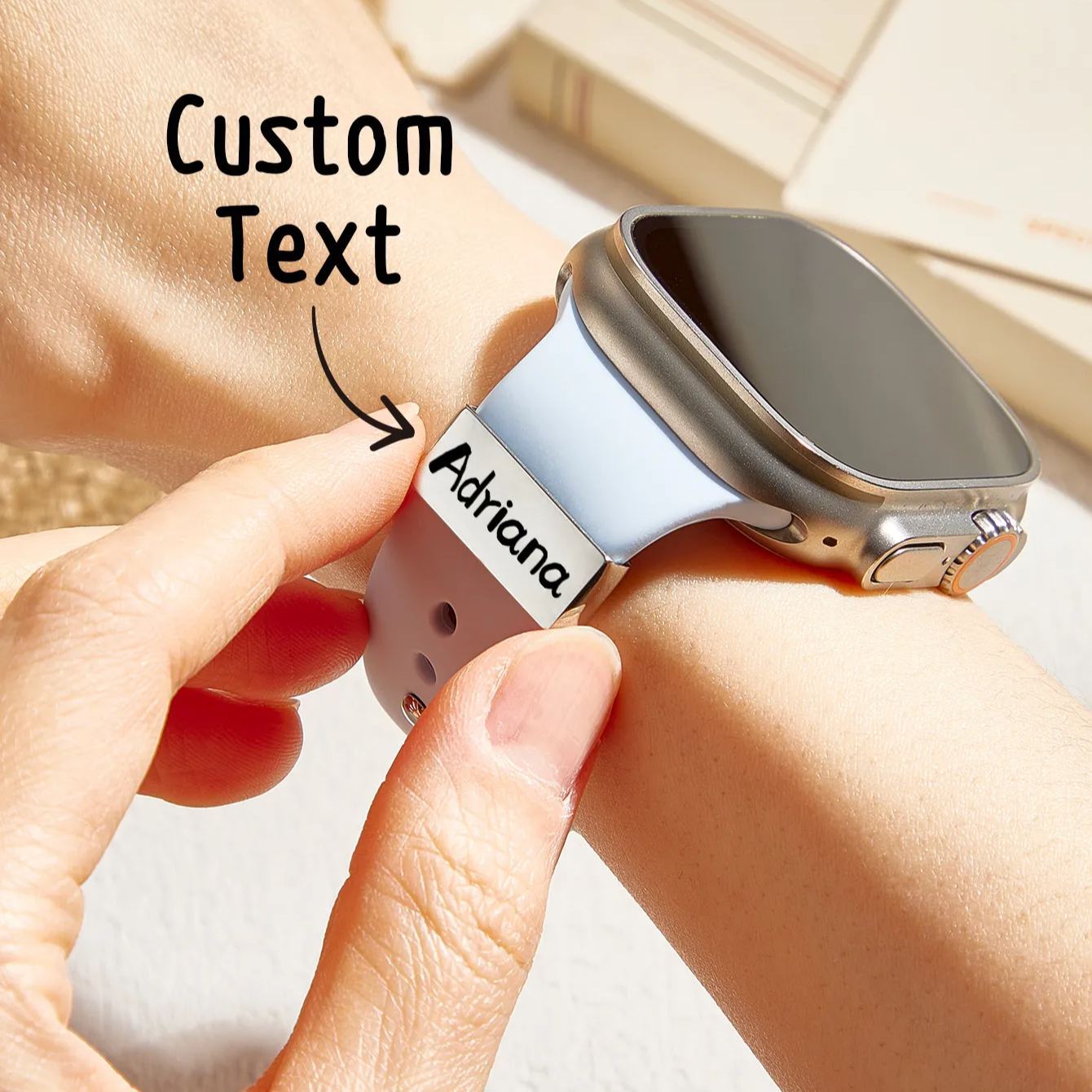 Personalized Watch Band Charm, Smart Watch Charm, Hand Stamped Personalized Gift, Nurse Week Graduation Gift Name