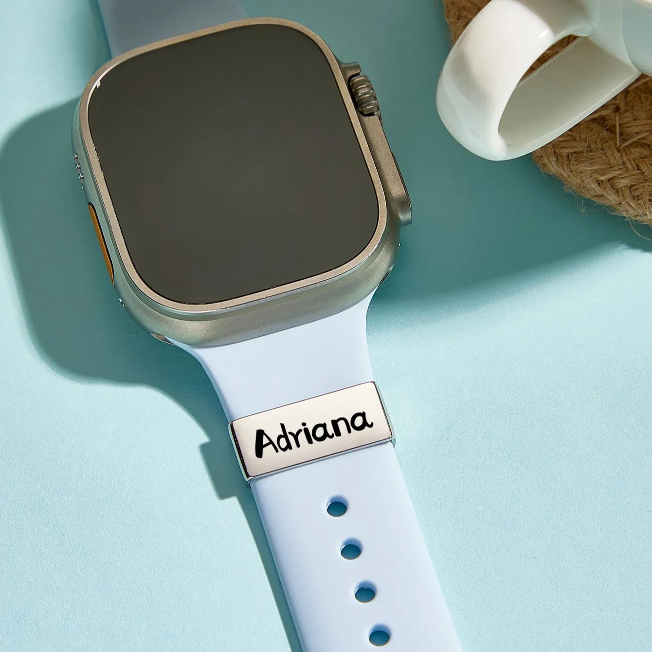 Personalized Watch Band Charm, Smart Watch Charm, Hand Stamped Personalized Gift, Nurse Week Graduation Gift Name