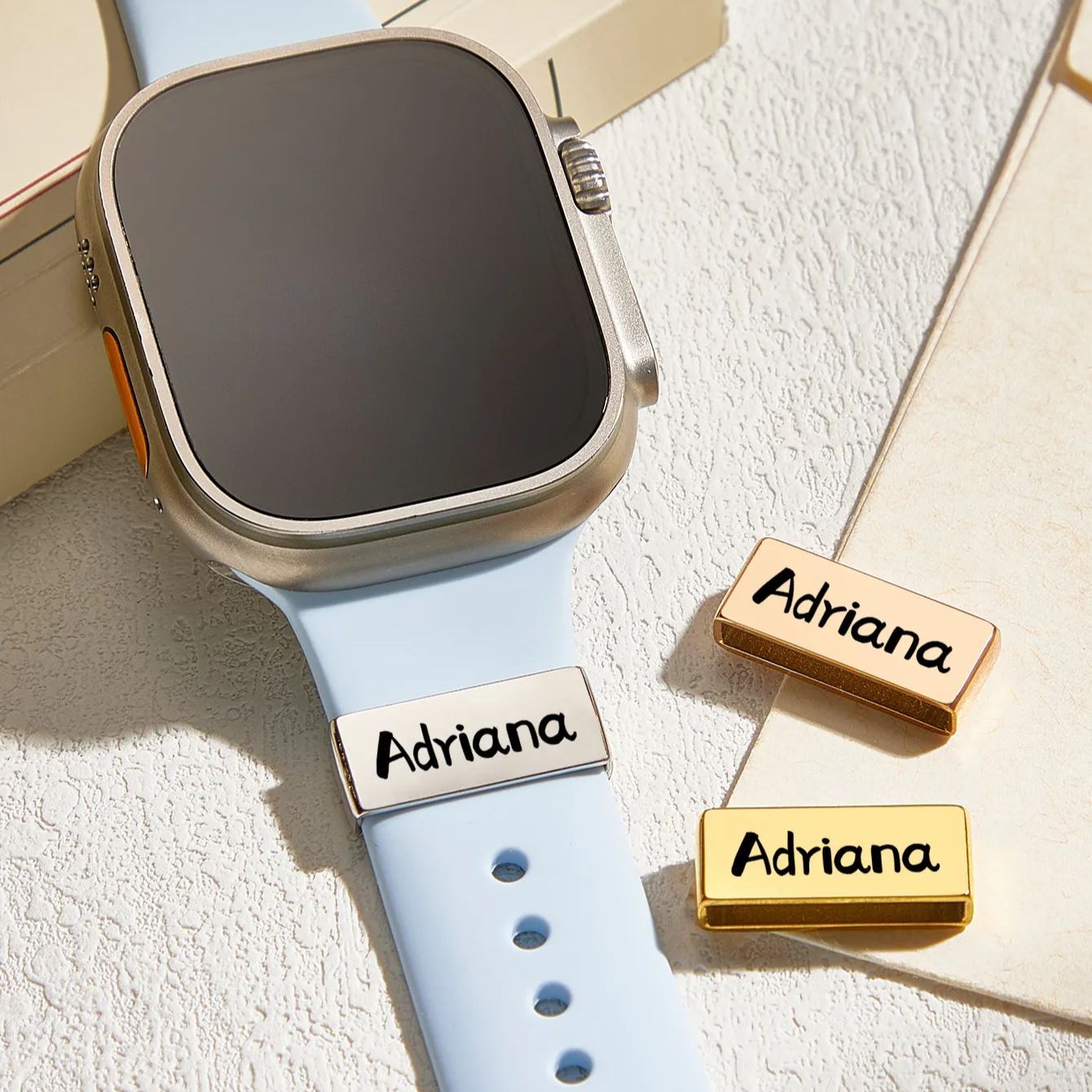 Personalized Watch Band Charm, Smart Watch Charm, Hand Stamped Personalized Gift, Nurse Week Graduation Gift Name