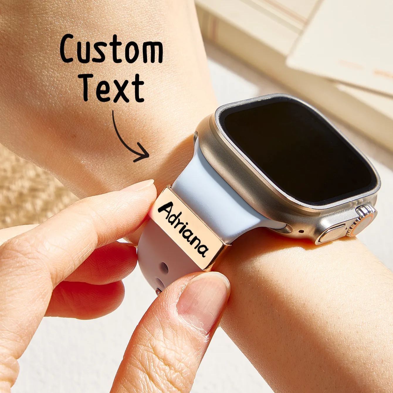 Personalized Watch Band Charm, Smart Watch Charm, Hand Stamped Personalized Gift, Nurse Week Graduation Gift Name