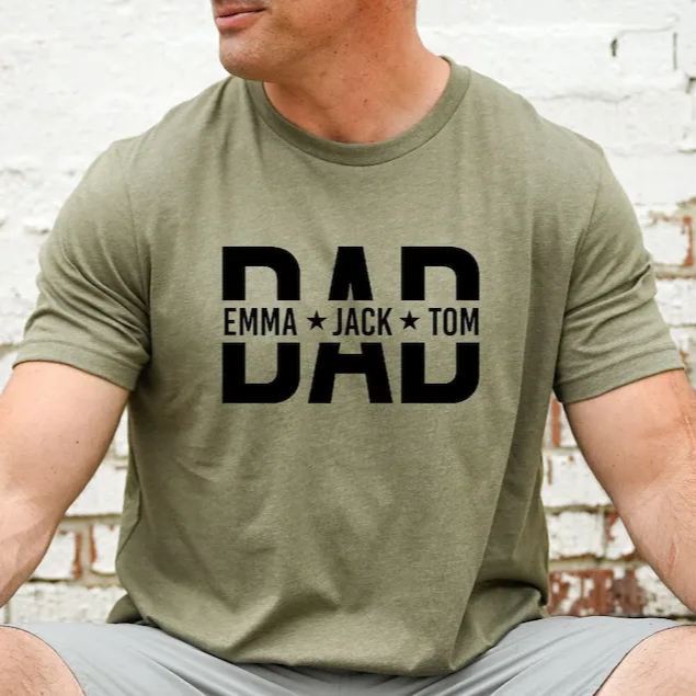 Custom Dad Shirt With Kids Names, Dad T-Shirt, Personalized Dad Shirt, Father's Day Shirt, New Dad Shirt, Daddy Shirt, Birthday Gift Dad Tee