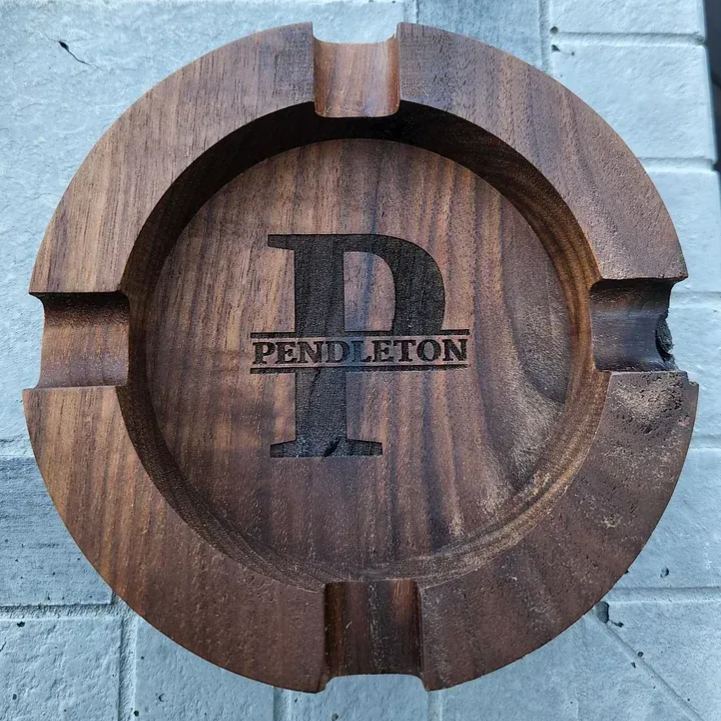 Personalized Name Walnut Cigar Ash Tray