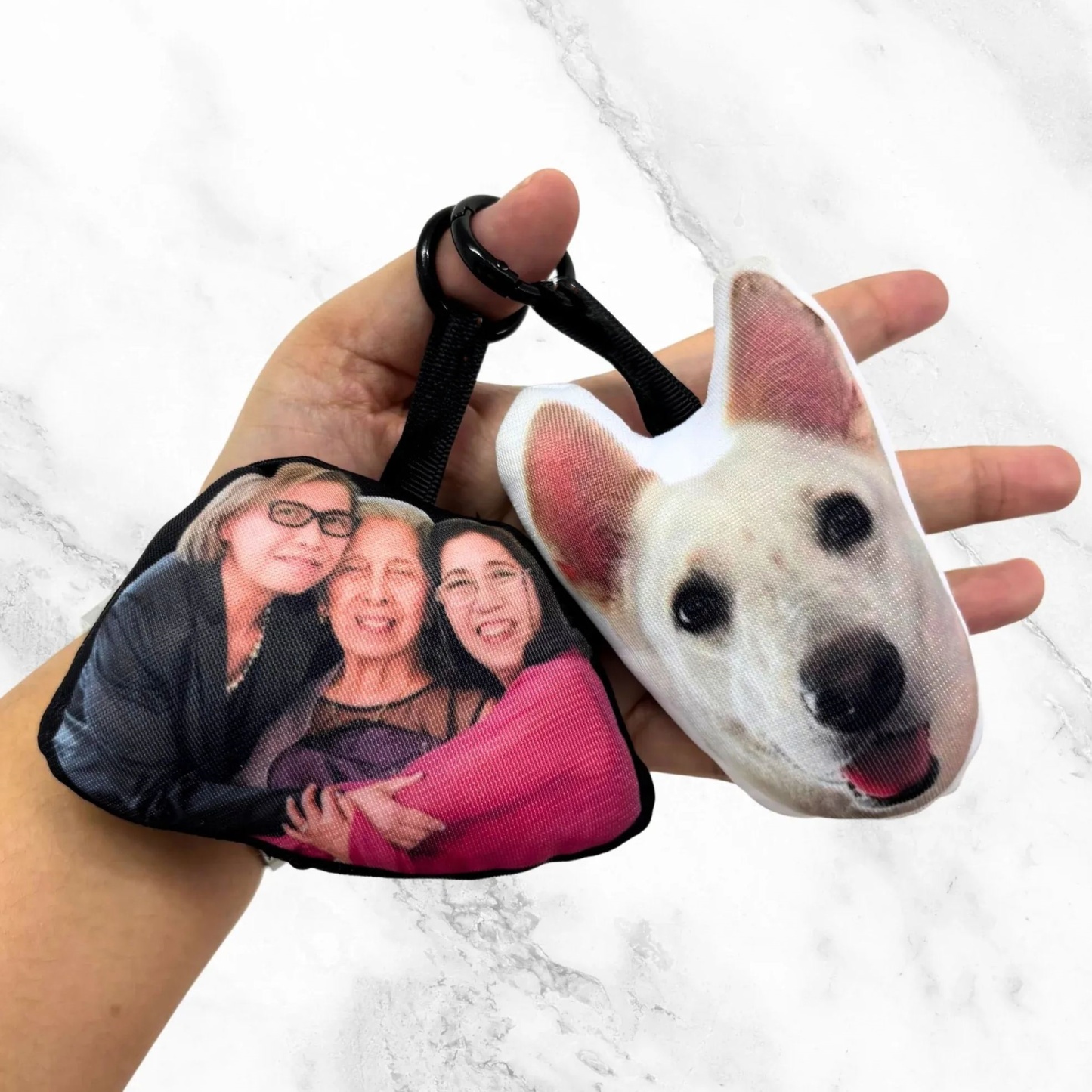 Custom Photo and Text Pillow Keychain
