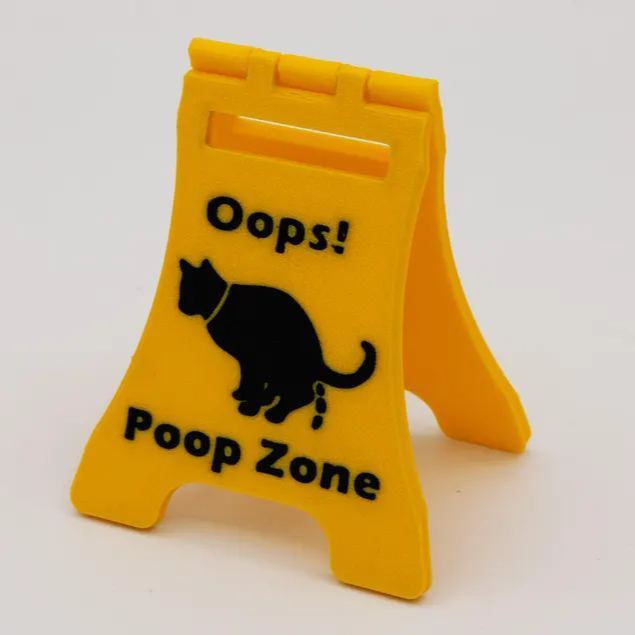 Mini Cat Vomit Wet Floor Signs (5 inches tall) (Unique gift) Choose between version 1 or 2 (See pics) Repeat buyers get a free sign!!!