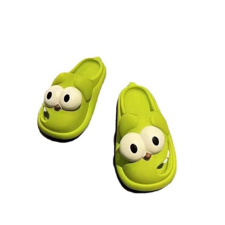 Cute Cartoon Monster Slippers – Soft PVC Indoor Bathroom Slides, Funny Big Eye Cozy Home Sandals