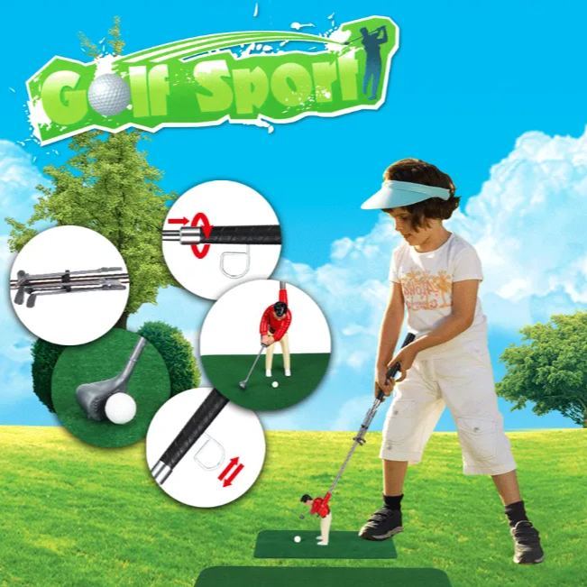 Mini Indoor Golf Playset for Kids with Figures Complete Miniature Golf Game with Clubs BallsCourse Accessories & Carpet Mat | Fun Indoor Golf Toy Gift