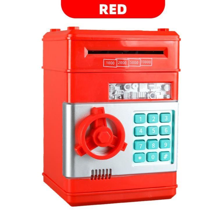 Mini Safe Money Box – Fingerprint Coin Bank, Password Lock Piggy Bank, Small Plastic Security Safe for Kids & Adults, Gift Savings Box