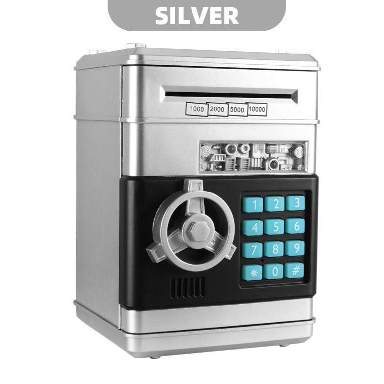 Mini Safe Money Box – Fingerprint Coin Bank, Password Lock Piggy Bank, Small Plastic Security Safe for Kids & Adults, Gift Savings Box