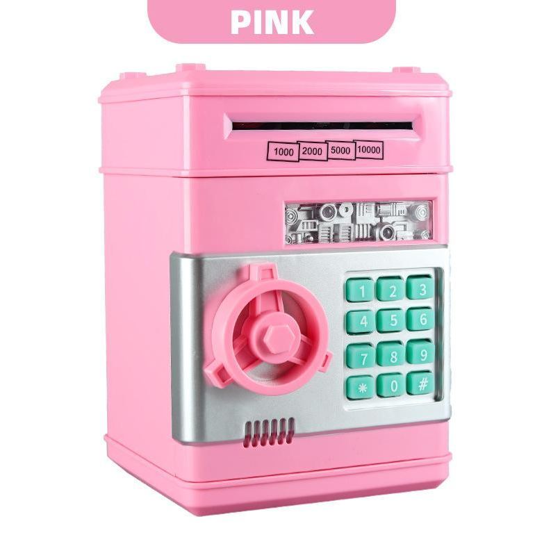 Mini Safe Money Box – Fingerprint Coin Bank, Password Lock Piggy Bank, Small Plastic Security Safe for Kids & Adults, Gift Savings Box