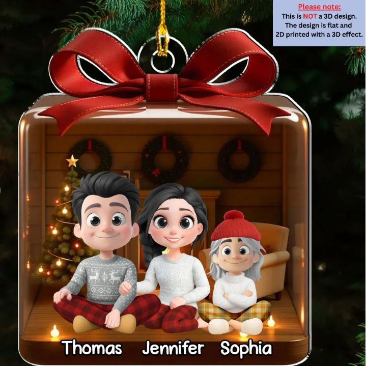 Family Is A Gift - Personalized Custom 3D Effect Acrylic Ornament
