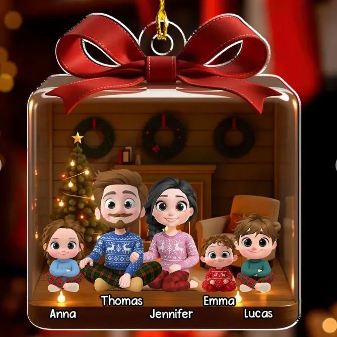 Family Is A Gift - Personalized Custom 3D Effect Acrylic Ornament