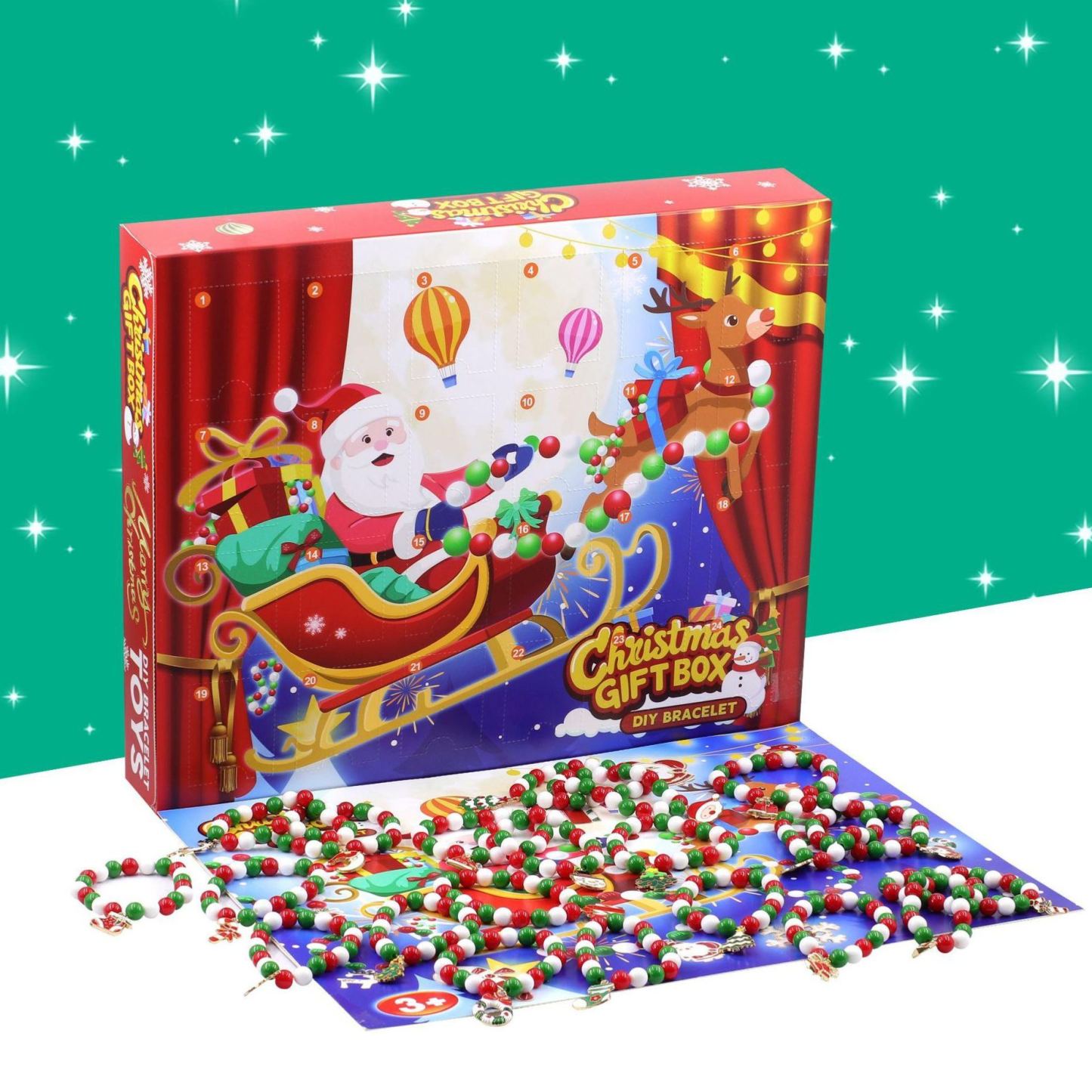 Christmas Advent Calendar Surprise Box – DIY Bead Toy Blind Box for Kids & Holiday Gift Fun