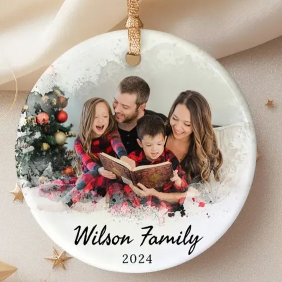 Personalized Photo Ornament, Custom Family Picture, Christmas Gift, In Memory Ornament, Unique Christmas Ornament
