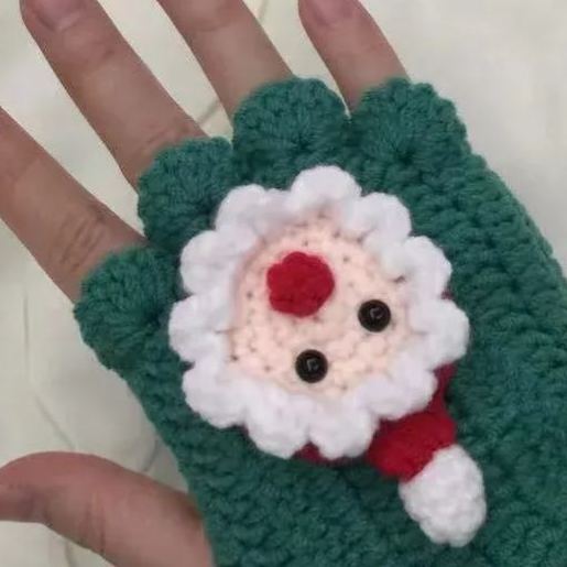 Girls Gift Idea Hand Woven Half Fingers Cat Paws Wool Gloves