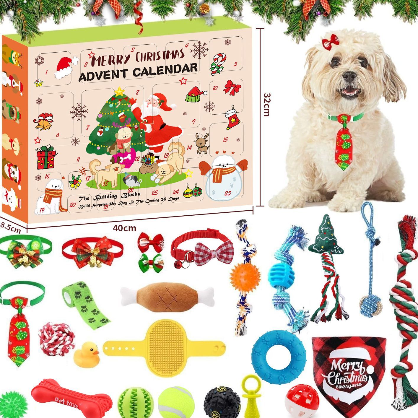 Christmas Advent Calendar for Pet Lovers Cat & Dog Surprise Blind Box Countdown Gift for Animal Lovers