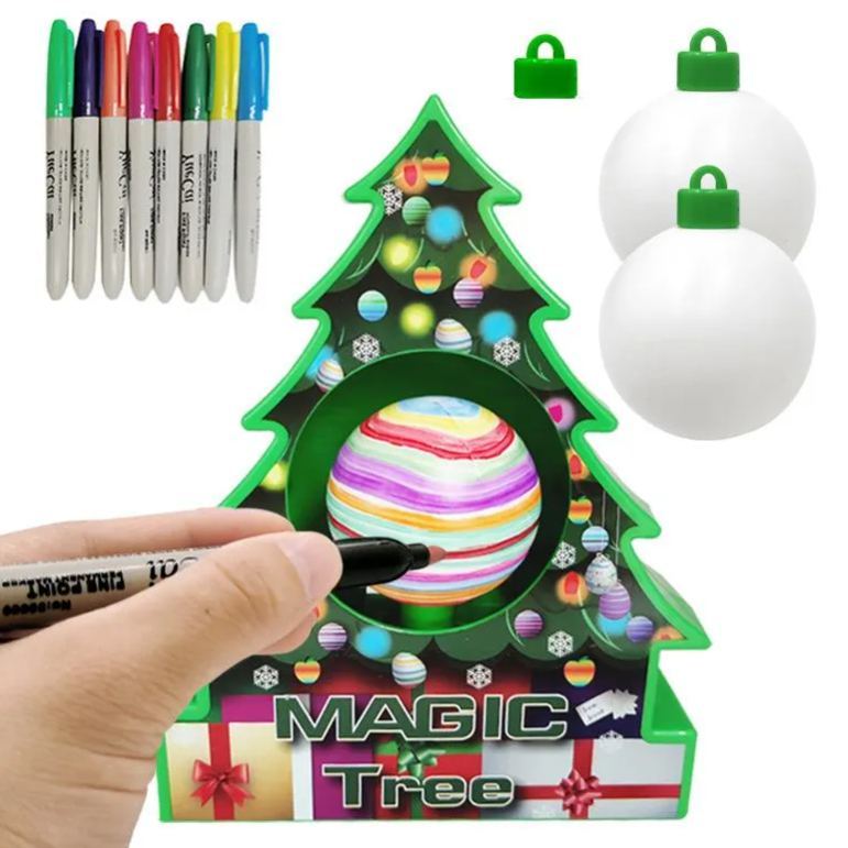 TreeMendous Christmas Ornament Decorating Kit – DIY Spinning Ornament Maker for Kids, Battery Operated (Batteries Not Included)