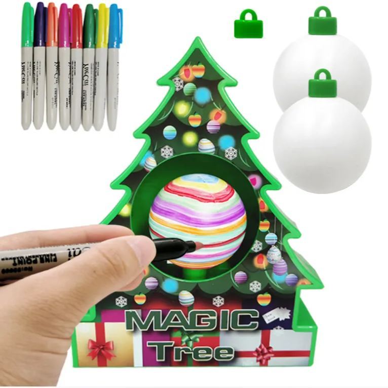 TreeMendous Christmas Ornament Decorating Kit – DIY Spinning Ornament Maker for Kids, Battery Operated (Batteries Not Included)