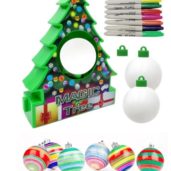 TreeMendous Christmas Ornament Decorating Kit – DIY Spinning Ornament Maker for Kids, Battery Operated (Batteries Not Included)