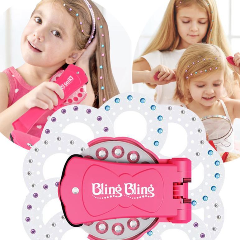 Blingbling Magic Nail Drill Machine, A Girl'S Pretend Play Hair Diamond Machine Toy, Bling Drilling Machine