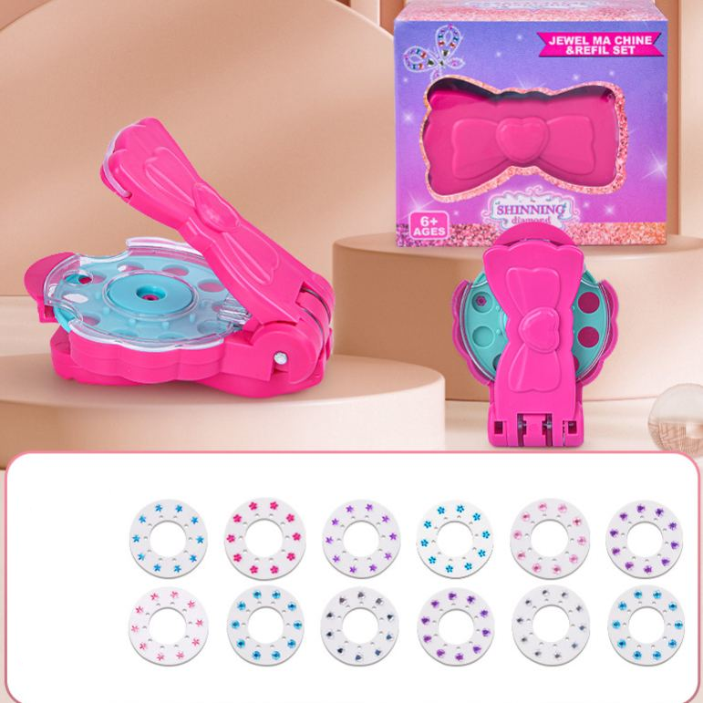 Blingbling Magic Nail Drill Machine, A Girl'S Pretend Play Hair Diamond Machine Toy, Bling Drilling Machine