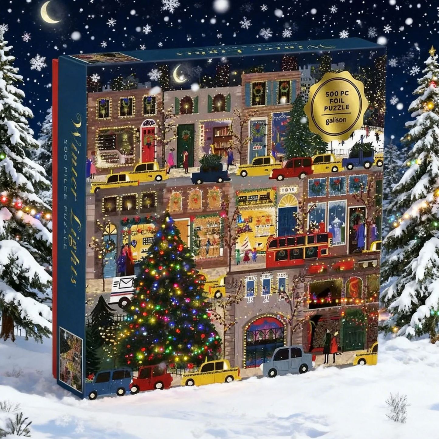 Winter Light 500-Piece Puzzle – Paper Jigsaw for Adults & Kids with Optional Glue and Night Light