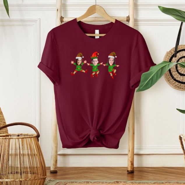 Family Custom Face Christmas Shirt Ugly Christmas Elf Face Custom Shirts Christmas Family Party Shirt Funny Christmas Gift Personalized Gift
