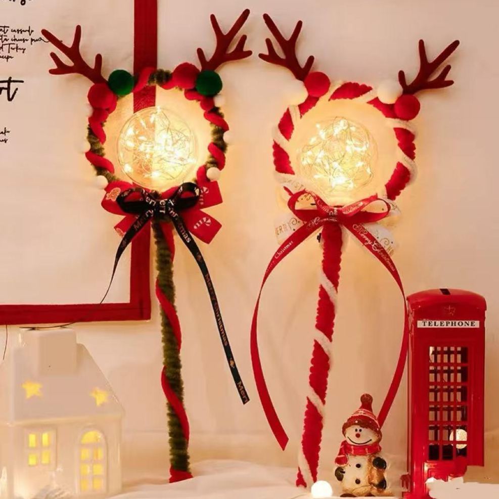 Christmas Magic Wand DIY Kit Pipe Cleaner Craft Set for Kids Fairy Wand Tree Wreath Decoration Gift