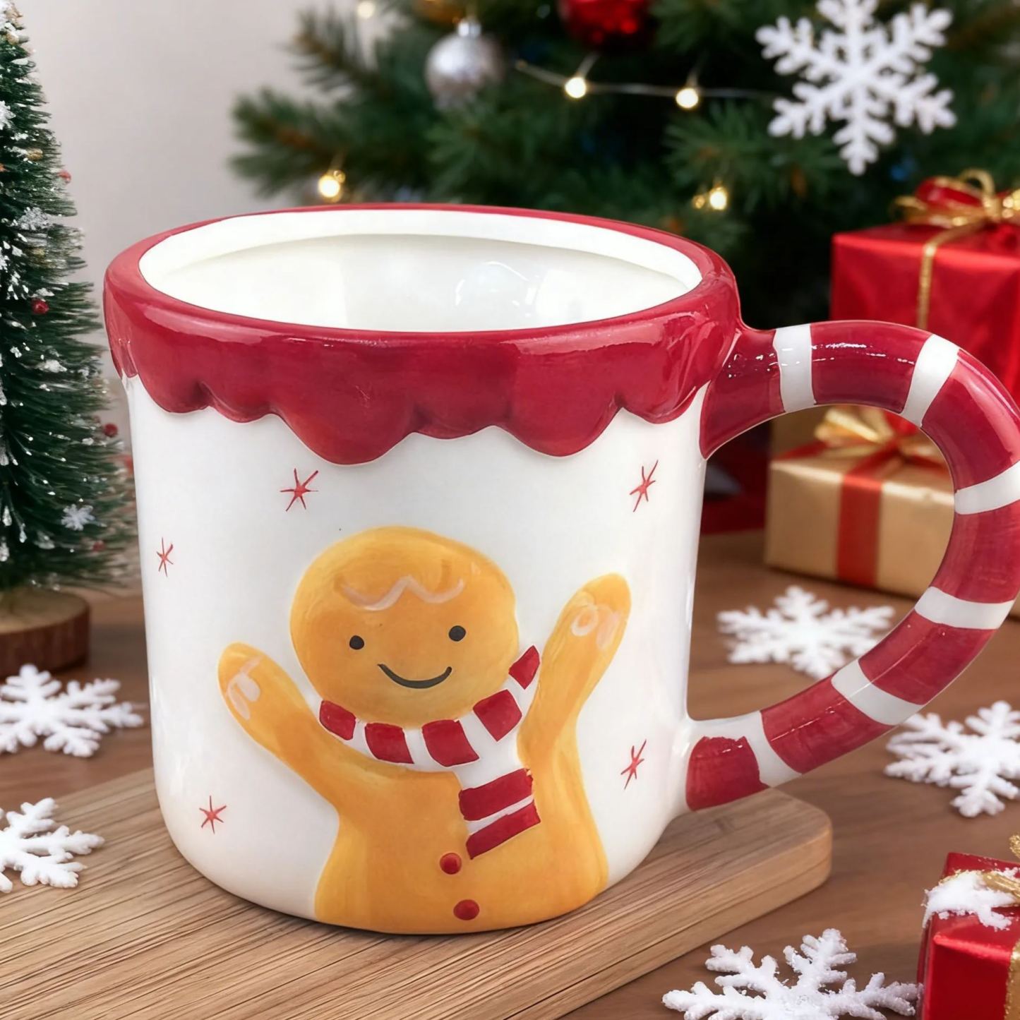 Christmas Santa Ceramic Mug Cute Cartoon Snowman Cup Holiday Coffee Mug Christmas Gift