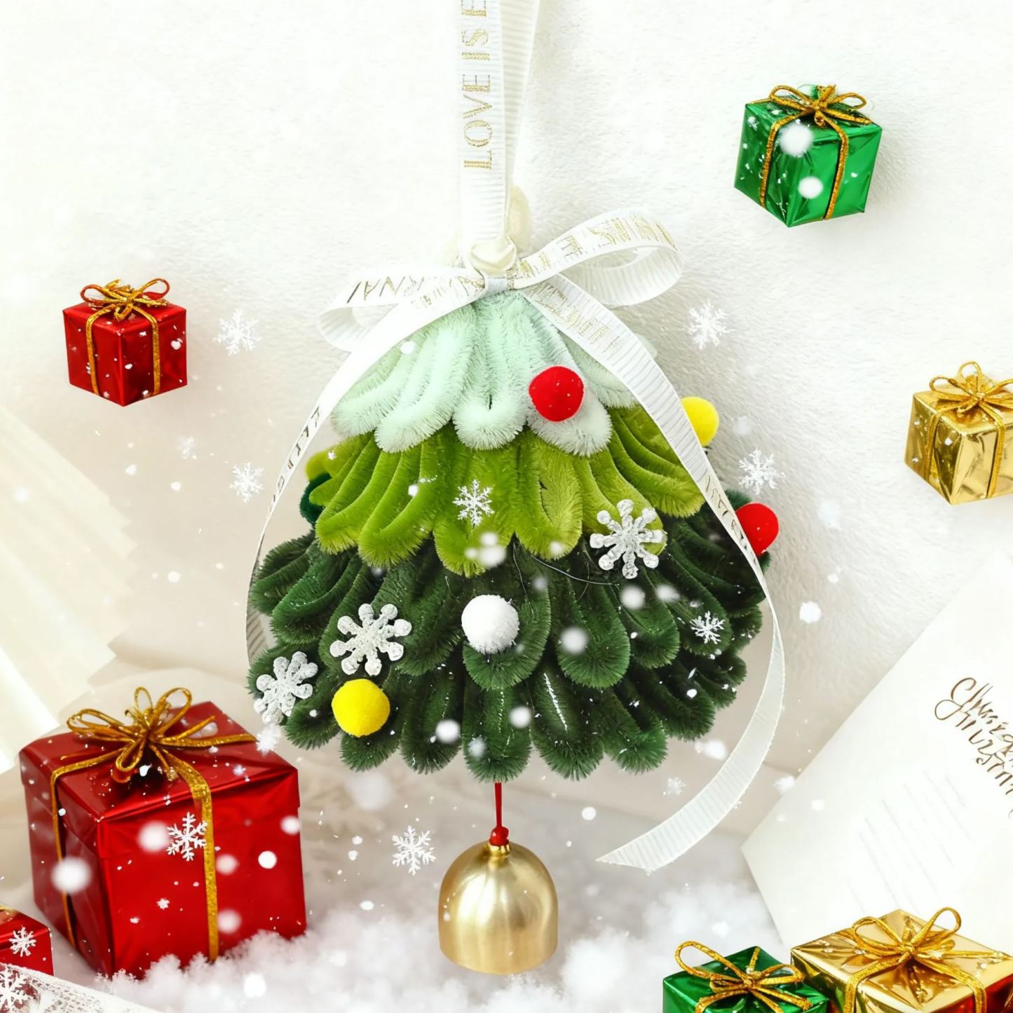 DIY Light-Up Pipe Cleaner Christmas Tree KitHoliday Table Decoration Gift Christmas Cute Ornament Gift