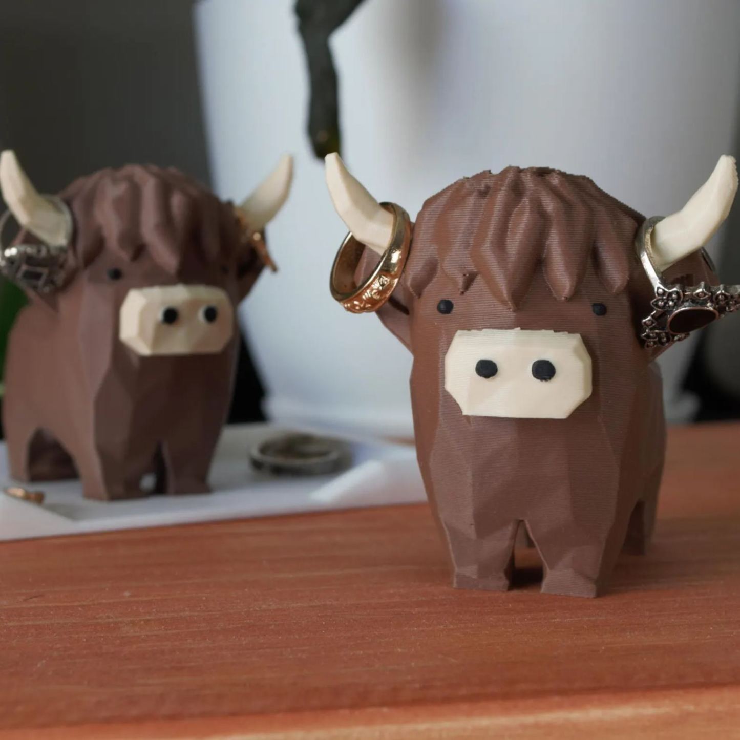 Highland Cow Ring Holder Highland Cow Decor Gift Ring Dish Unique Cute Ring Holder for Ring Display - 3D printed plastic