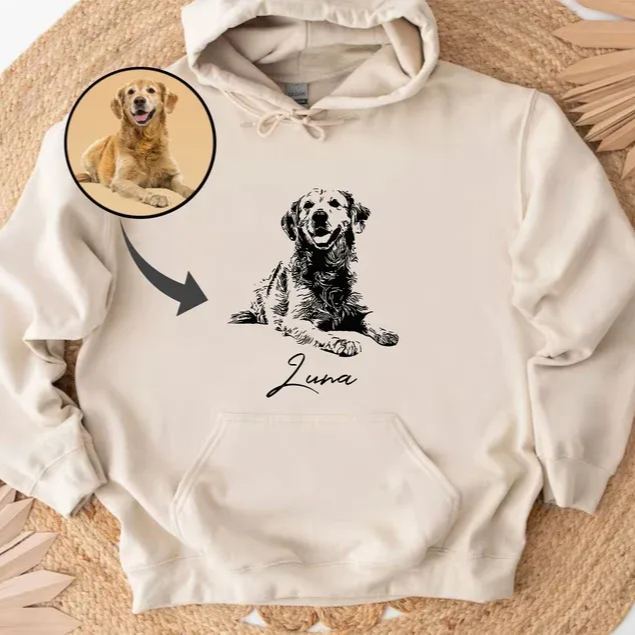 Custom Photo Hoodie, Personalized Hoodie, Dog Mom Christmas Gifts, Dog Owner Hoodie, Personalized Dog Owner Gift, Custom Photo Print Cat Dad
