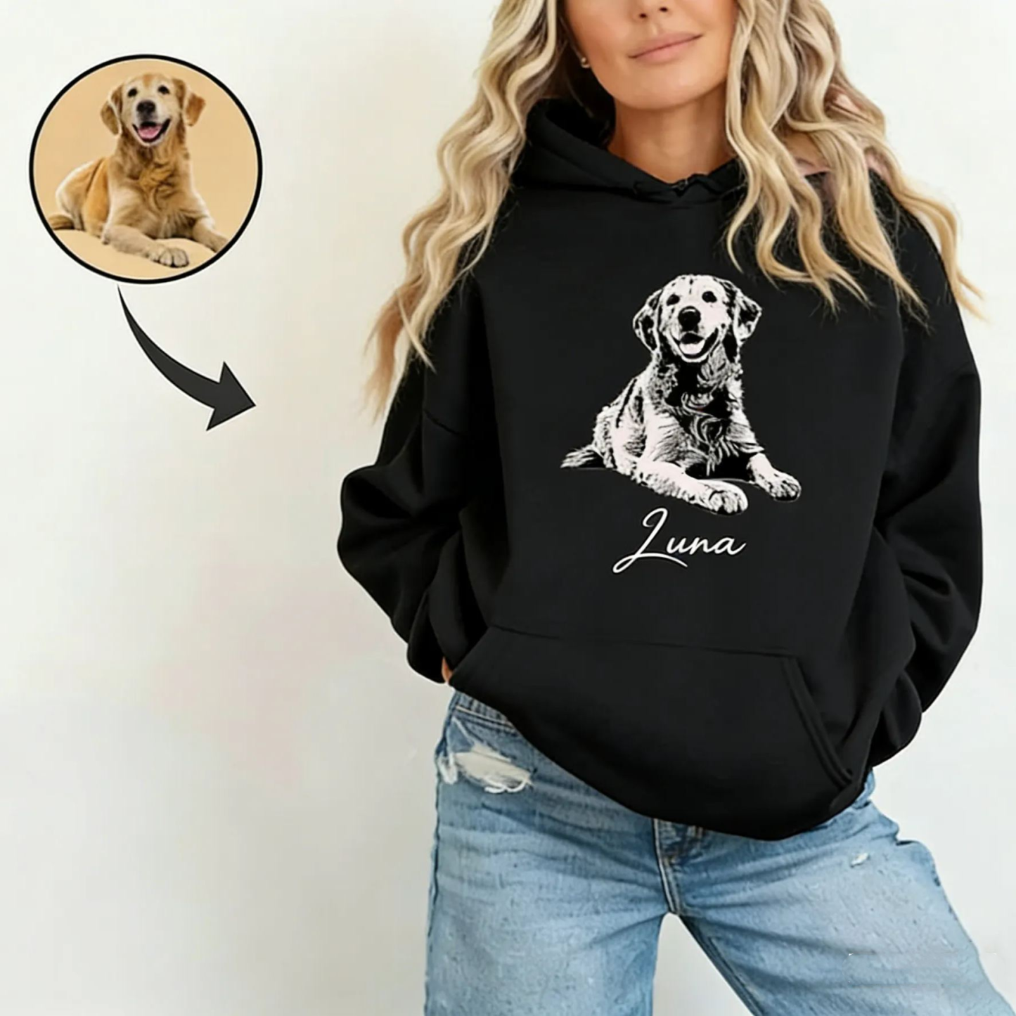Custom Photo Hoodie, Personalized Hoodie, Dog Mom Christmas Gifts, Dog Owner Hoodie, Personalized Dog Owner Gift, Custom Photo Print Cat Dad