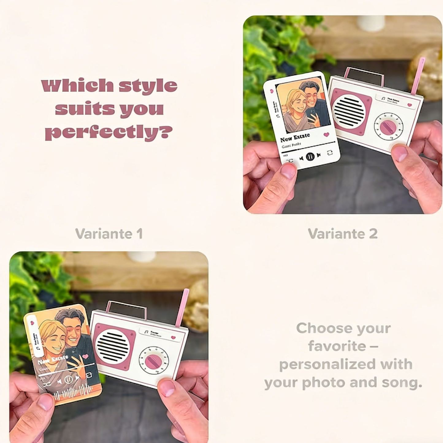 Custom Card Radio Style Card Anniversary Gift For Him Personalized Gift Wedding Anniversary Gift For Her Birthday Gift For Girlfriend Gift For Husband Romantic Love Gift