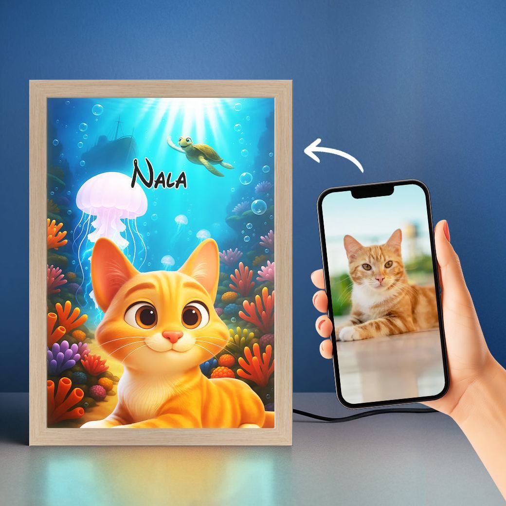 Magical Pet Portrait LED Night Light Custom Photo Pet LED Night Light Gift For Pet Lover